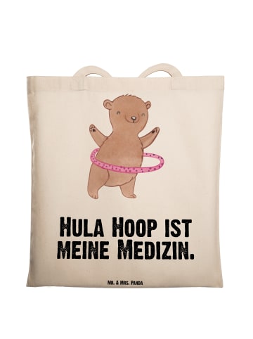 Mr. & Mrs. Panda Tragetasche Bär Hula Hoop mit Spruch in Creme