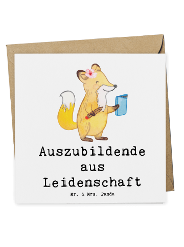 Mr. & Mrs. Panda Glückwunschkarte Auszubildende Leidenschaft mit... in Weiß