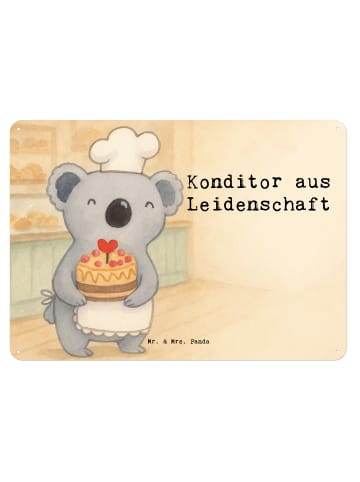 Mr. & Mrs. Panda Blechschild Konditor Leidenschaft Design mit Sp... in Weiß