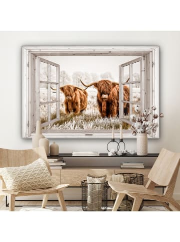 MuchoWow Leinwand bilder Schottische Hochlandrinder (BxH)