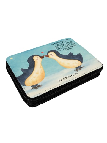 Mr. & Mrs. Panda Federtasche Pinguin Liebe Design mit Spruch in Weiß