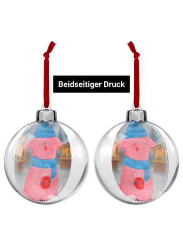 Mr. & Mrs. Panda transparente weihnachtskugel Schwein Glühwein D... in Weiß