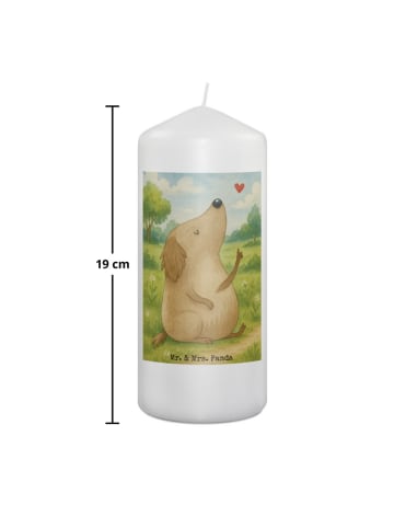 Mr. & Mrs. Panda Adventskerze Hund Liebe Design ohne Spruch in Weiß