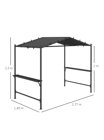 Outsunny Pavillon 277L x 149B x 230H cm Dunkelgrau