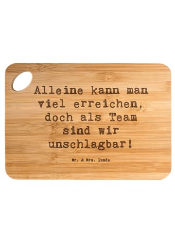 Mr. & Mrs. Panda Frühstücksbrett Spruch Im Team zuMenschmenarbeiten... in Braun