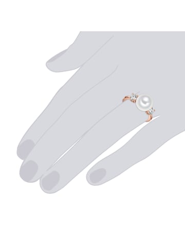 Lulu & Jane Ring roségold Muschelkernperle weiß Zirkonia weiß in roségold