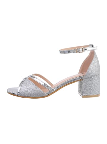 Ital-Design High-Heel Sandalette in Silber