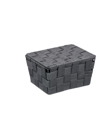 relaxdays 4x Aufbewahrungskorb in Grau - (B)19,5x (H)10,5 x (T)14,5 cm