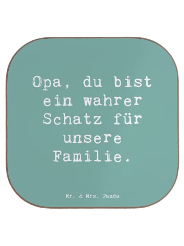 Mr. & Mrs. Panda Tassenuntersetzer Spruch Opa Schatz mit Spruch in Meeresbrise