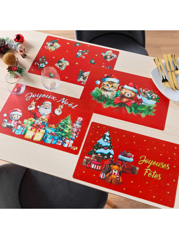 Douceur d’Intérieur Tischset mit festlichem Motiv, SWEETIES in Rot, (B) 28,5 x (L) 44 cm