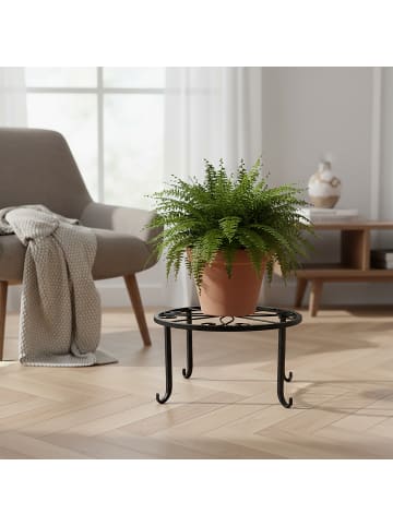 relaxdays 2x Blumenständer in Schwarz - (H)11 x Ø23 cm