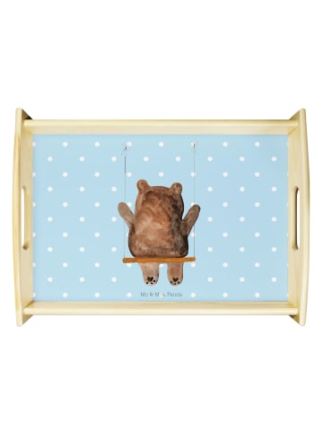 Mr. & Mrs. Panda Holztablett Bär Schaukel ohne Spruch in Blau Pastell