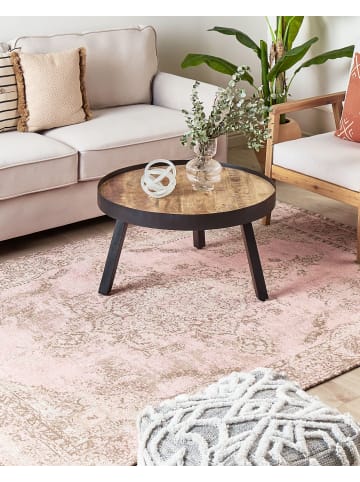 Beliani Kurzflor MATARIM in Rosa/Beige - (W) 160 x (H) 160 x (L) 230 cm