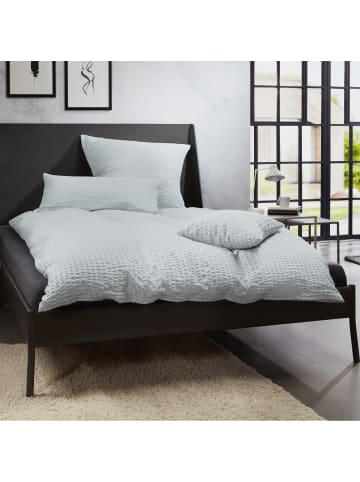 REDBEST Microfaser-Seersucker, Microfaser Bettwäsche Detroit in silber