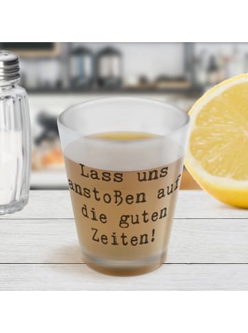 Mr. & Mrs. Panda Shot Glas Spruch Schnapsglas Gute Zeiten mit Sp... in Transparent