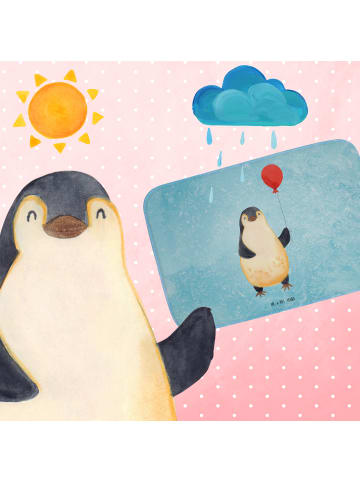 Mr. & Mrs. Panda Duschvorleger Pinguin Luftballon ohne Spruch in Eisblau