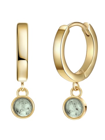Glanzstücke München Creolen aus Sterling Silber mit Labradorit in gelbgold
