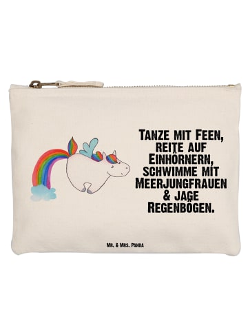 Mr. & Mrs. Panda Schminktasche Einhorn Fliegendes Pferd mit Spruch in Weiß
