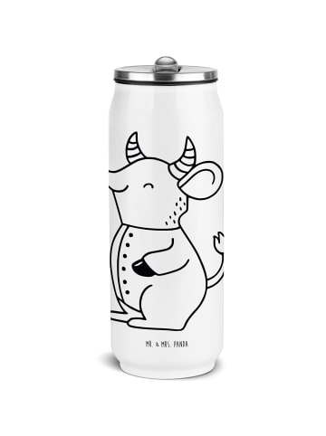 Mr. & Mrs. Panda Thermoflasche Stier Astrologie ohne Spruch in Weiß