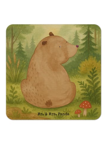 Mr. & Mrs. Panda Bierdeckel Bär Schulterblick Design ohne Spruch in Weiß