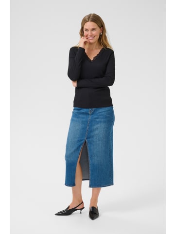 Kaffe Langarm-Bluse KAkatrine in Black Deep