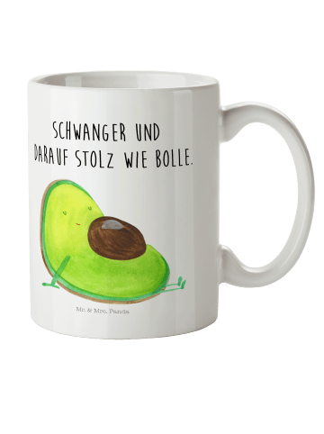 Mr. & Mrs. Panda Becher Avocado Schwangerschaft mit Spruch in Weiß