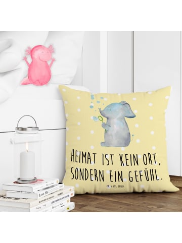 Mr. & Mrs. Panda Sofakissen Elefant Seifenblasen mit Spruch in Gelb Pastell