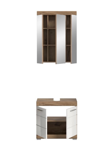 ebuy24 Badmöbelset Wave (2-teilig) Weiß 60 x 34 cm