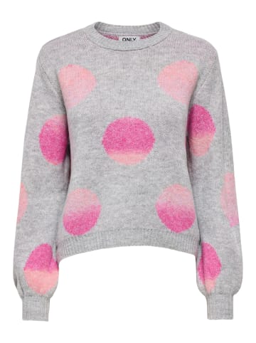 ONLY Strickpullover in Light Grey Melange