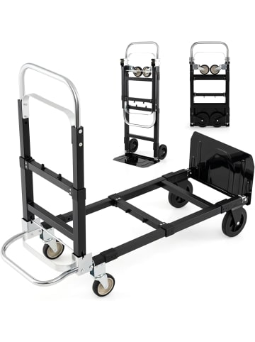 COSTWAY 2-in-1 Transportwagen in Schwarz