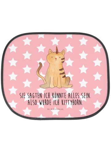 Mr. & Mrs. Panda Sonnenschutz Auto Einhorn Katze mit Spruch in Rot Pastell