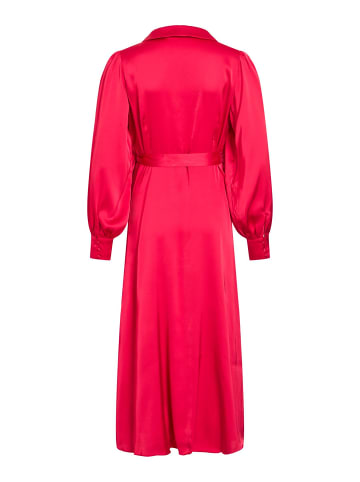 Vila Kleid mit V-Ausschnitt in Viva Magenta