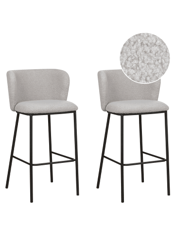 Beliani 2-tlg Barhocker MINA in Grau/Schwarz