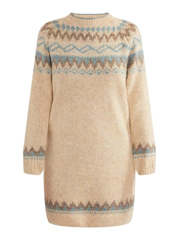usha BLUE LABEL Damen Strickkleid in Beige Blau Braun