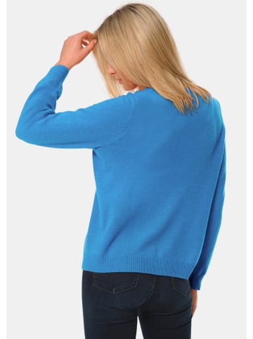 GOLDNER Kurzgröße:  Kuschelweiche Kaschmir-Strickjacke in atlantikblau