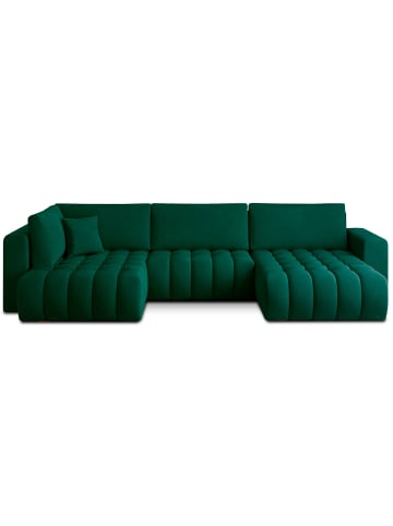 MF Design Bonita Recamiere Rechts in Flaschengrün -  (L) 175 x (B) 350 x (H) 92 cm