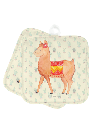 Mr. & Mrs. Panda Topfuntersetzer Alpaka Stolz ohne Spruch in Kaktus Grün