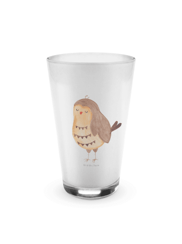 Mr. & Mrs. Panda Longdrinkglas Eule Zufrieden ohne Spruch in Transparent