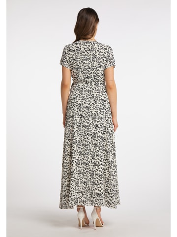 faina Damen Wickelkleid in Weiss Schwarz