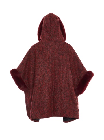 osha Poncho in Weinrot