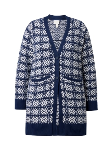 Ulla Popken Strickjacke in navy blau