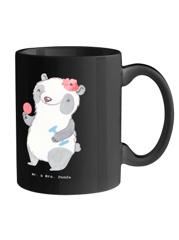Mr. & Mrs. Panda Teetasse Physiotherapeutin Humor mit Spruch in Schwarz