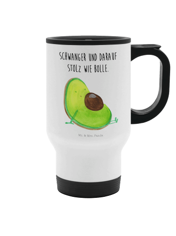 Mr. & Mrs. Panda Thermobecher Avocado Schwangerschaft mit Spruch in Weiß