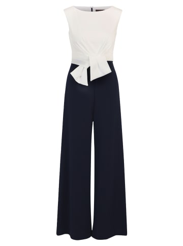 Vera Mont Jumpsuit mit weitem Bein in Dunkelblau/Weiß