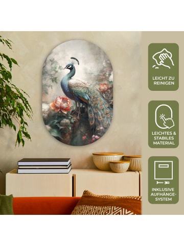 OnlyWow Ovales Wandbild Smaragdgrün