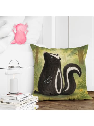 Mr. & Mrs. Panda Sofakissen Stinktier Sitzen Design ohne Spruch in Weiß