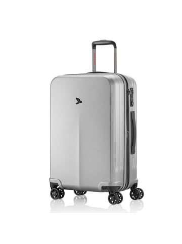 Pack Easy Genius 4 Rollen Trolley M 66 cm mit Dehnfalte in silber