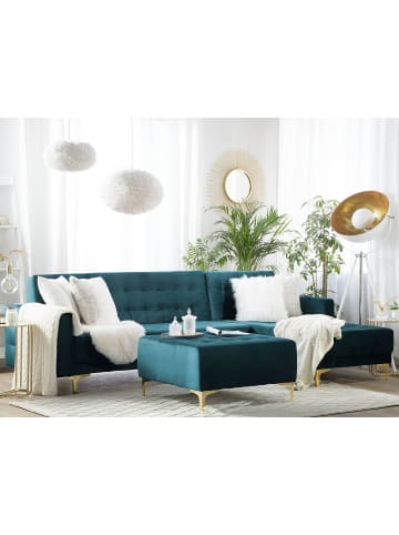 Beliani 2-tlg Modulsofa ABERDEEN in Grün/Gold