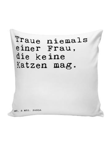 Mr. & Mrs. Panda kissen bedruckt Traue niemals einer Frau,... mi... in Weiß