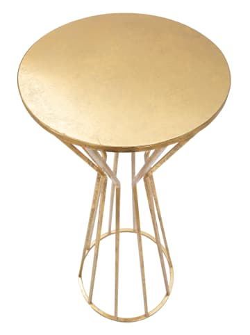 Mauro Ferretti Runder Tisch aus goldfarbenem Metall, Ø 38 x 100 cm